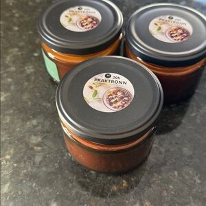 IKEA Amber Praktronn Glass Candle 20 hour candle NEW